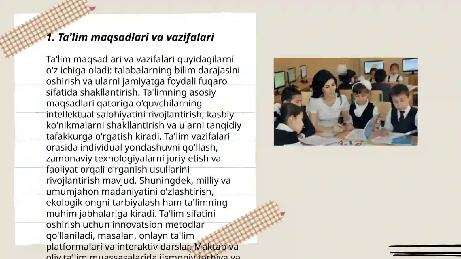 Ta'lim jarayoni yaxlit tizim sifatida 3