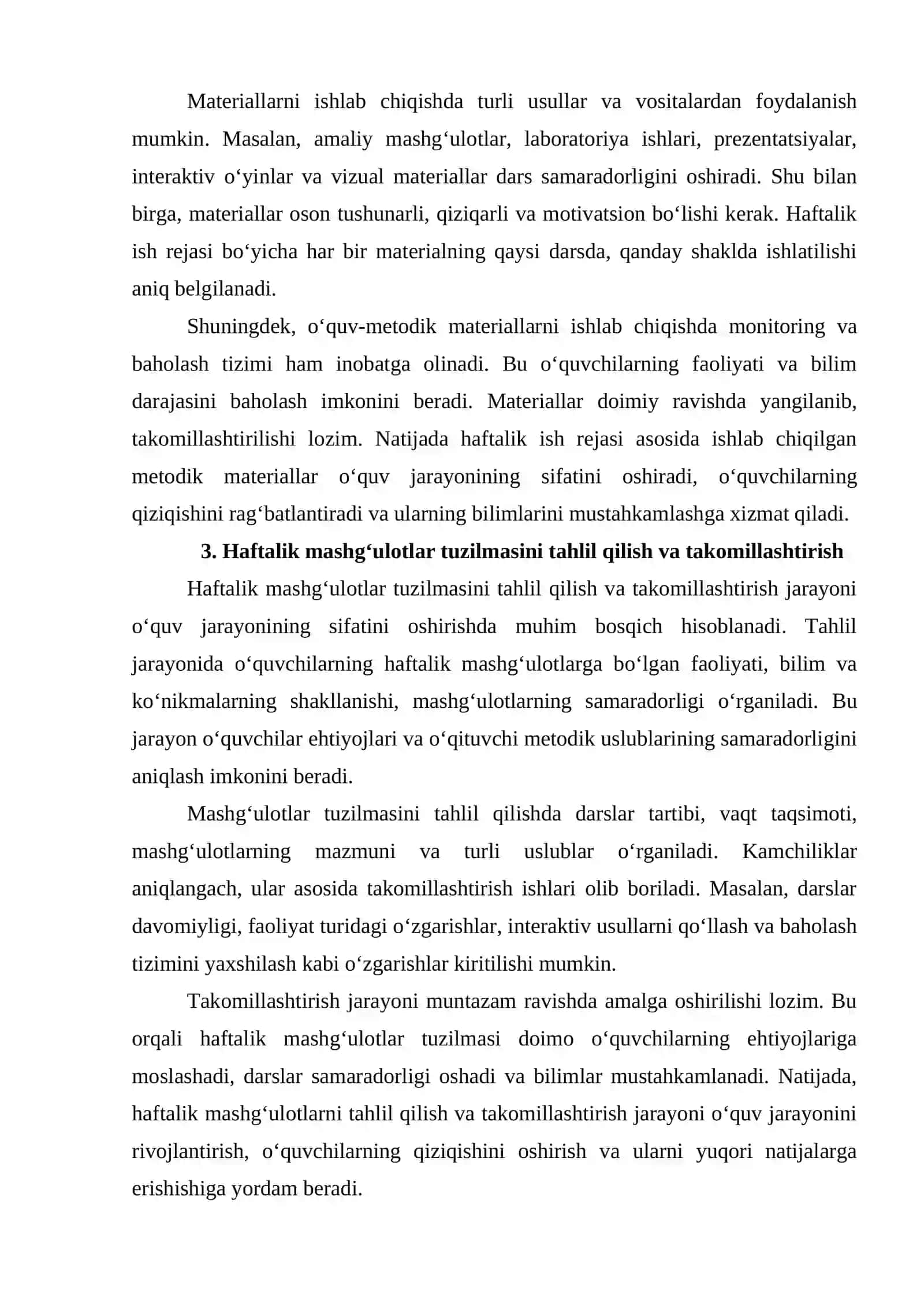 Haftalik ish reja asosida mashg'ulotlar ishlanmasi yaratish 3
