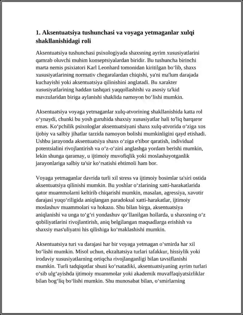 VOYAGA YETMAGANLARNING XULQI O'GISHIDAGI XARAKTER AKSENTUATSIYASI 3