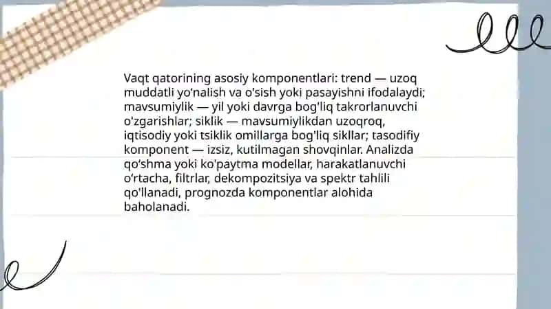 Vaqt qatorlari tahlil qilish kursatkichlari 3