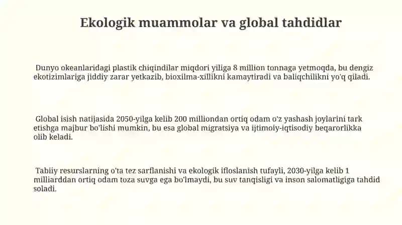 Global jarayonlar. Barqaror taraqqiyot falsafasi 3