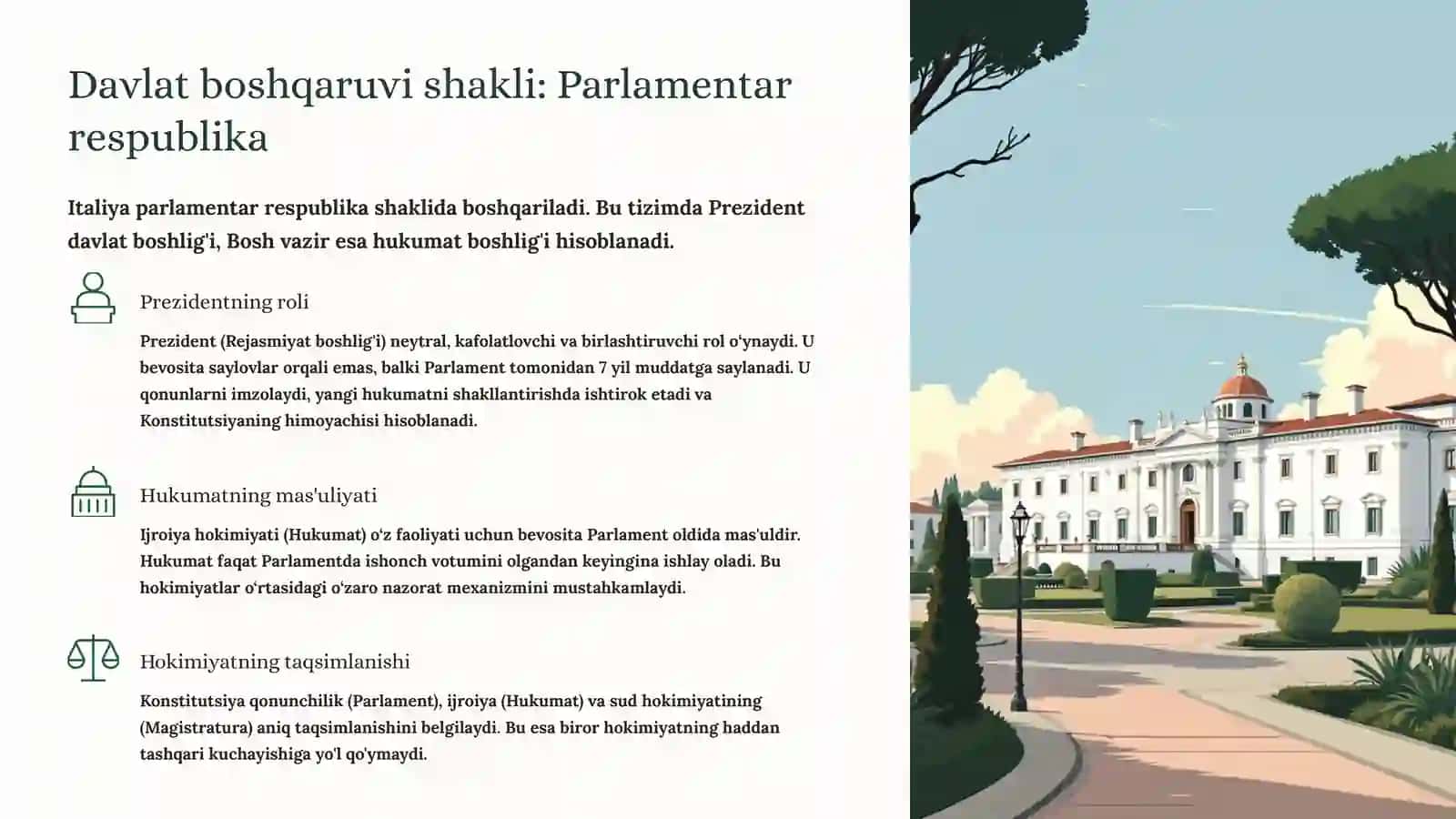 Zamonaviy Italiya davlatining siyosiy tizimi 3