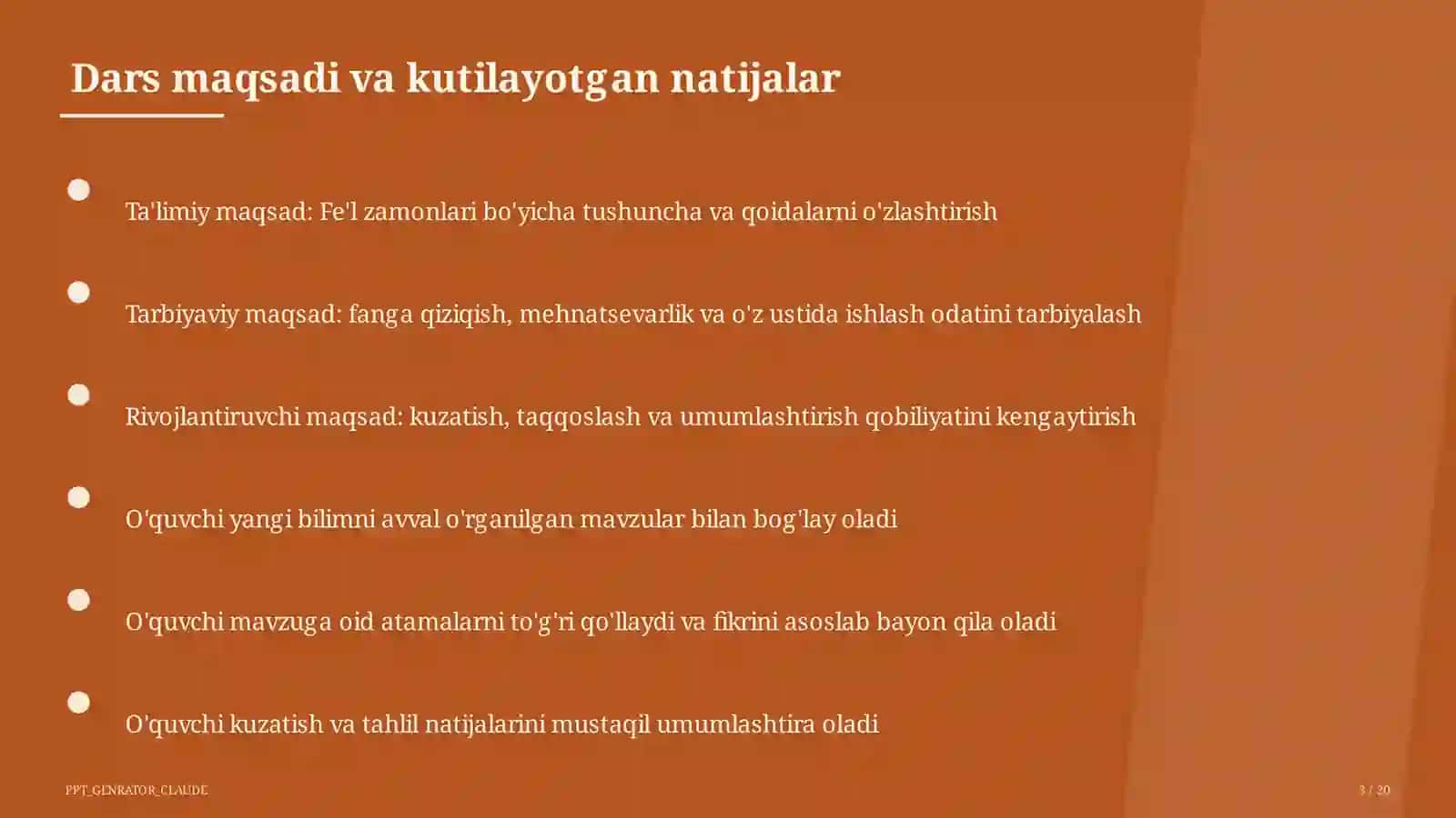 Fe'l zamonlari (4-sinf) 3