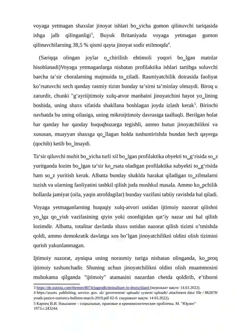 Voyaga yetmaganlar jinoyatlari uchun javobgarlik yoki jazodan ozod qilishning turlari 3