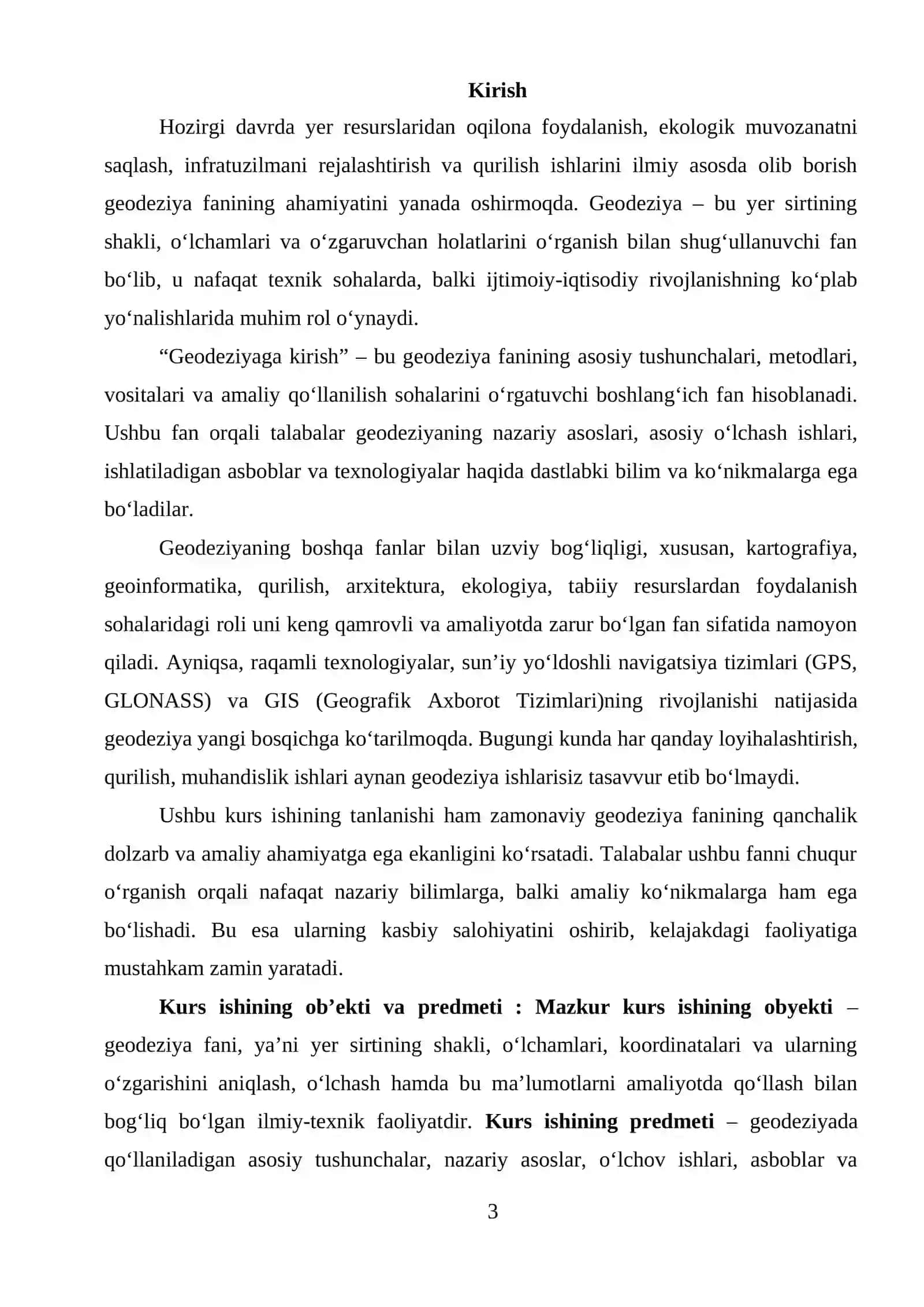 "Geodeziya, kartografiya va kadastr (funksiyalari bo‘yicha)" ta’lim yo‘nalishi 3
