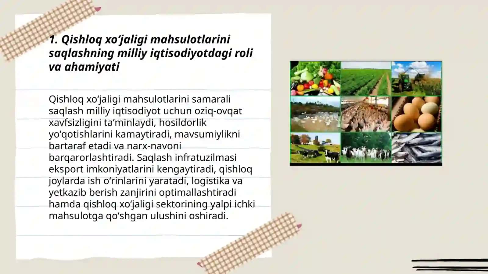 Qishloq xoʻjaligi mahsulotlarini saqlashning xalq xoʻjaligidagi ahamiyati va rivojlanishi 3