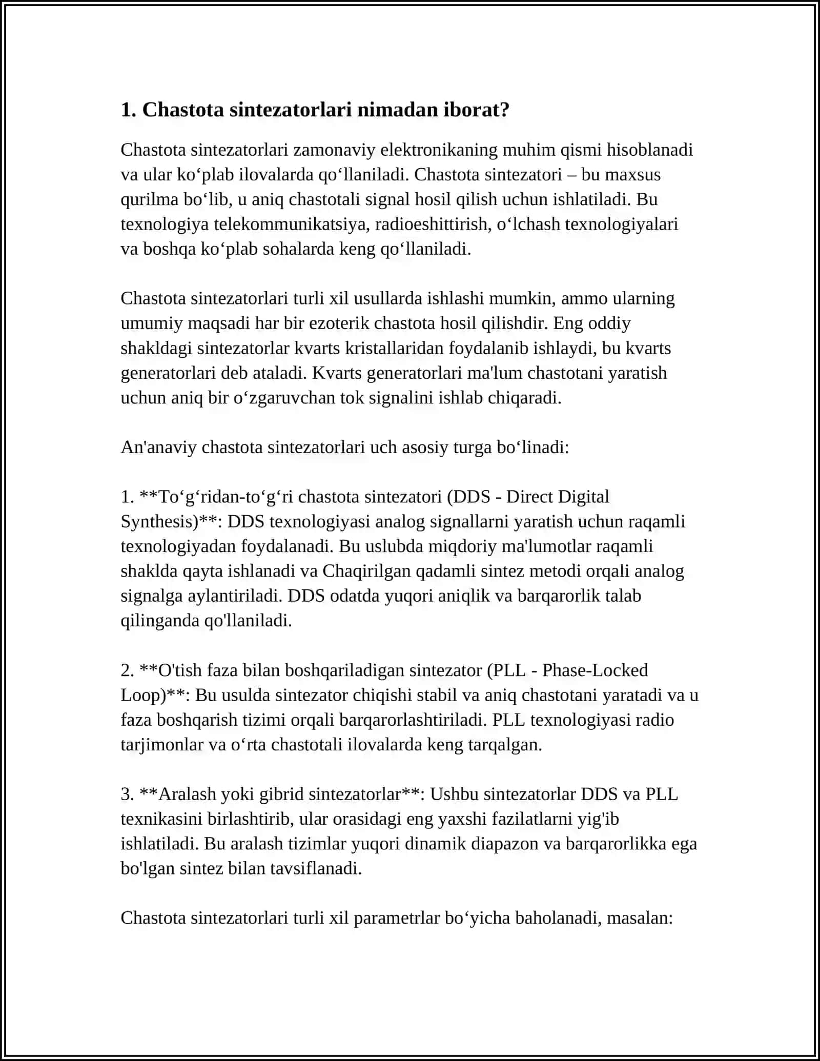 CHASTOTA SINTEZATORLARI 3