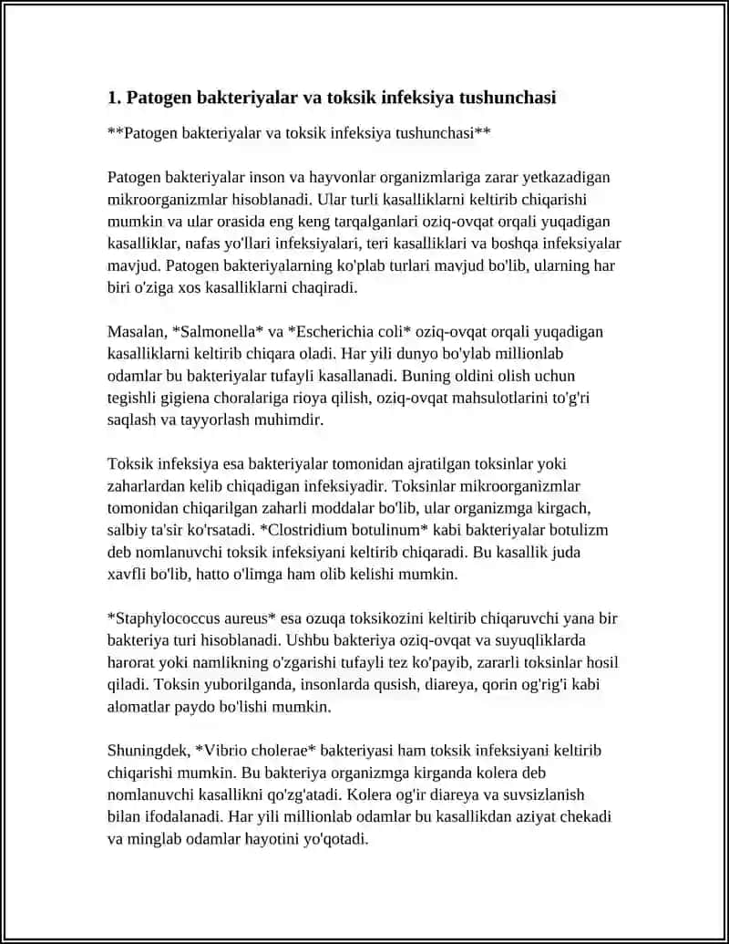 PATOGEN BAKTERIYALAR KELTIRIB CHIQARADIGAN TOKSIK INFEKSIYALAR 3