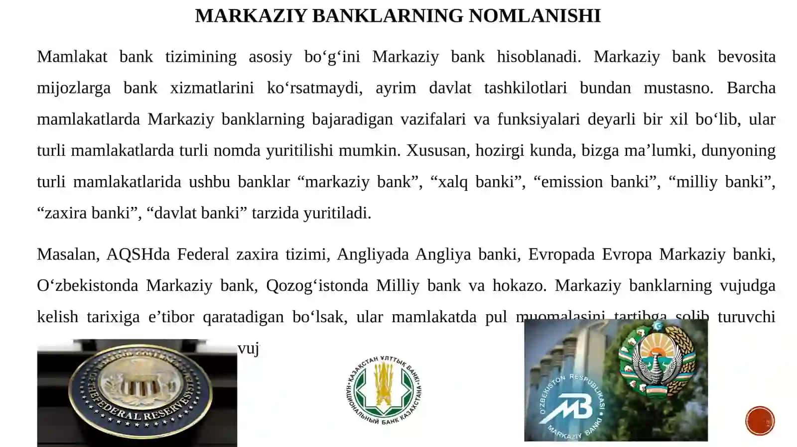 MARKAZIY BANK VA UNING FUNKSIYALARI 3