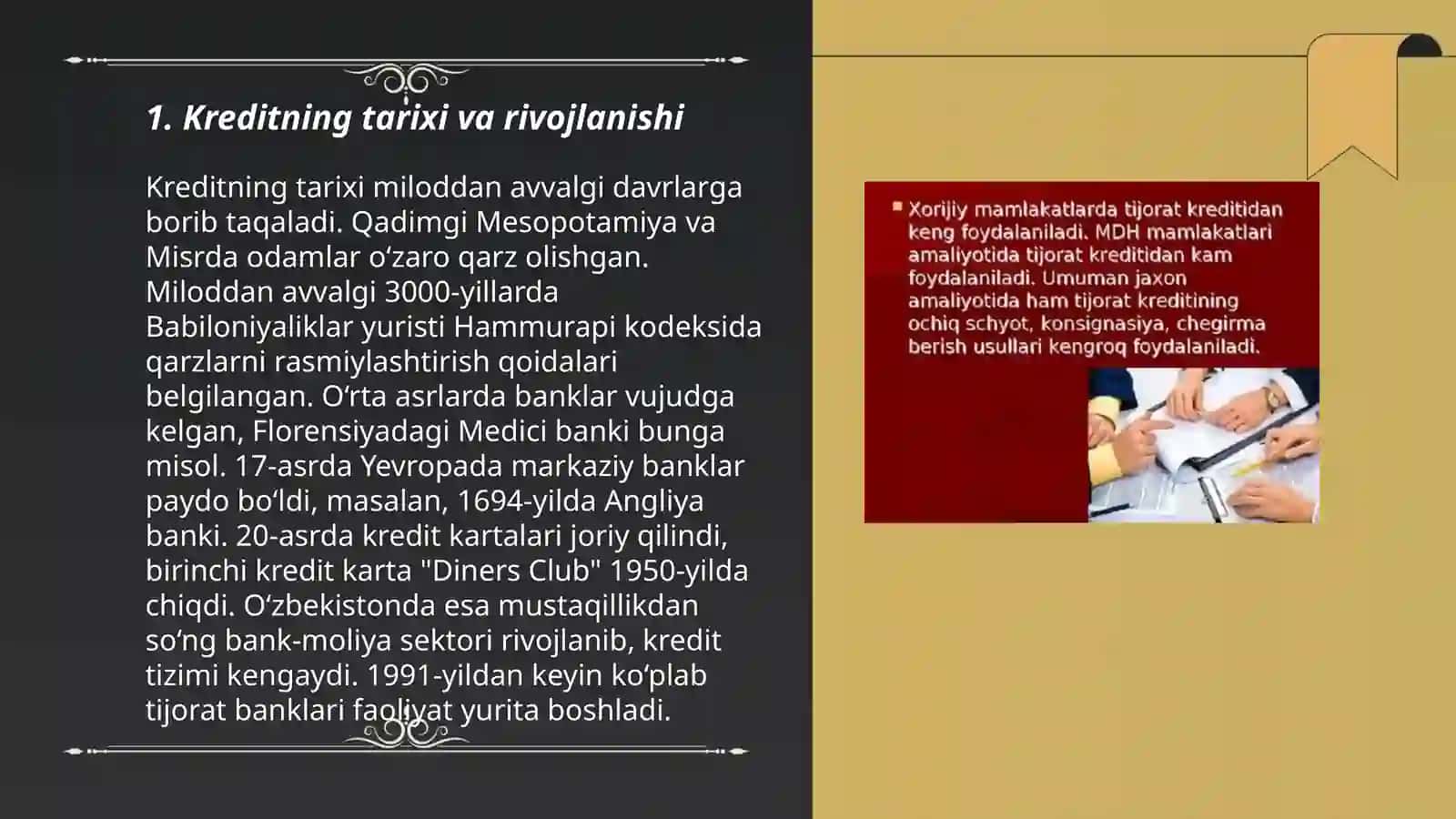 Kreditning mohiyati, manbalari va vazifalari 3
