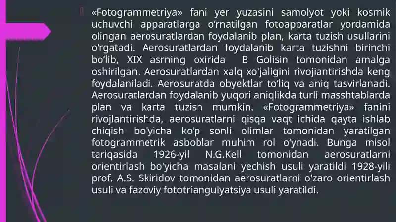 Raqamli suratlarni fotogrammetrik ishlab chiqish 3
