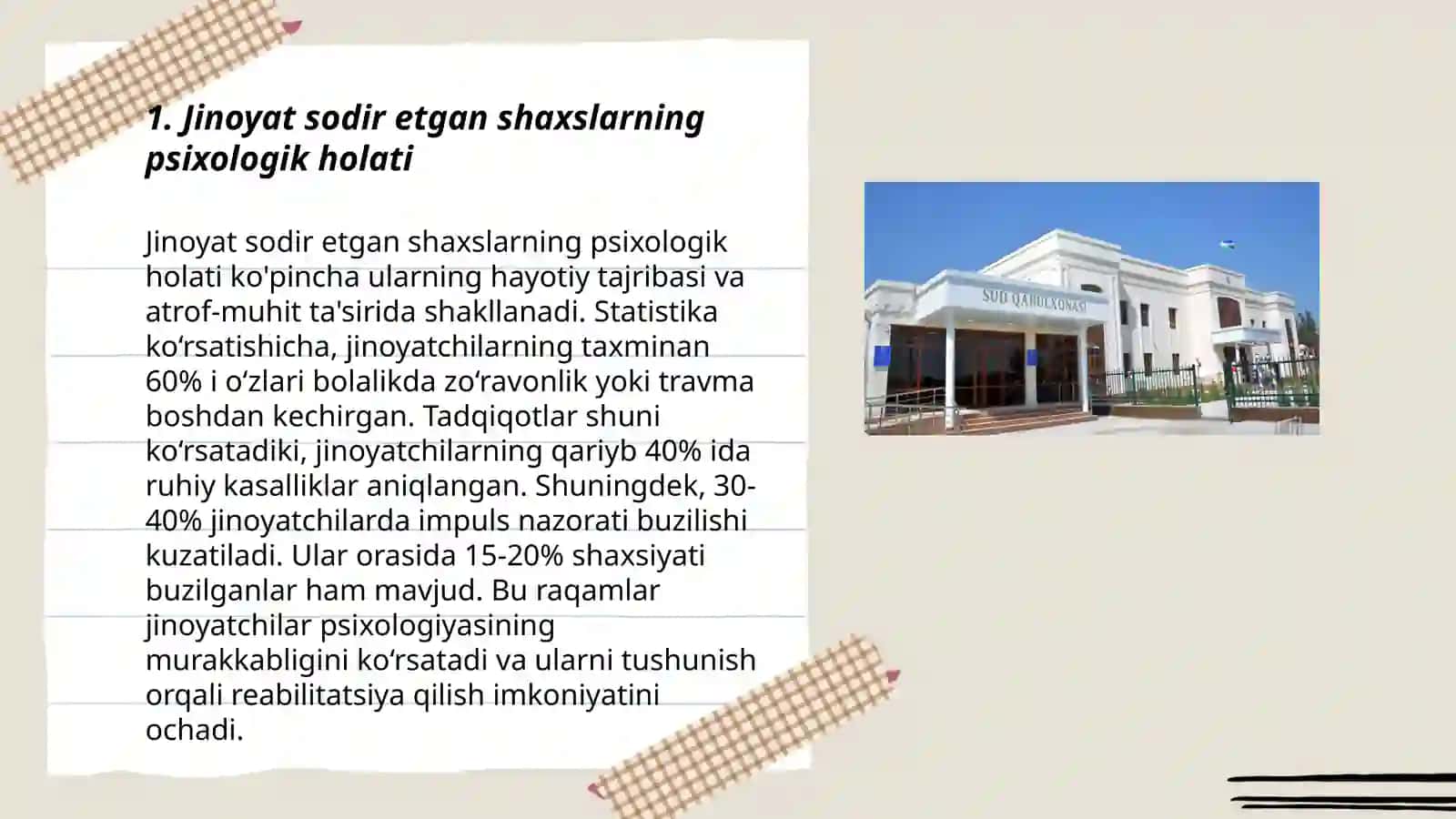Jinoyat va fuqorolik ishlari bòyicha sud-psixologik ekspertizasi 3