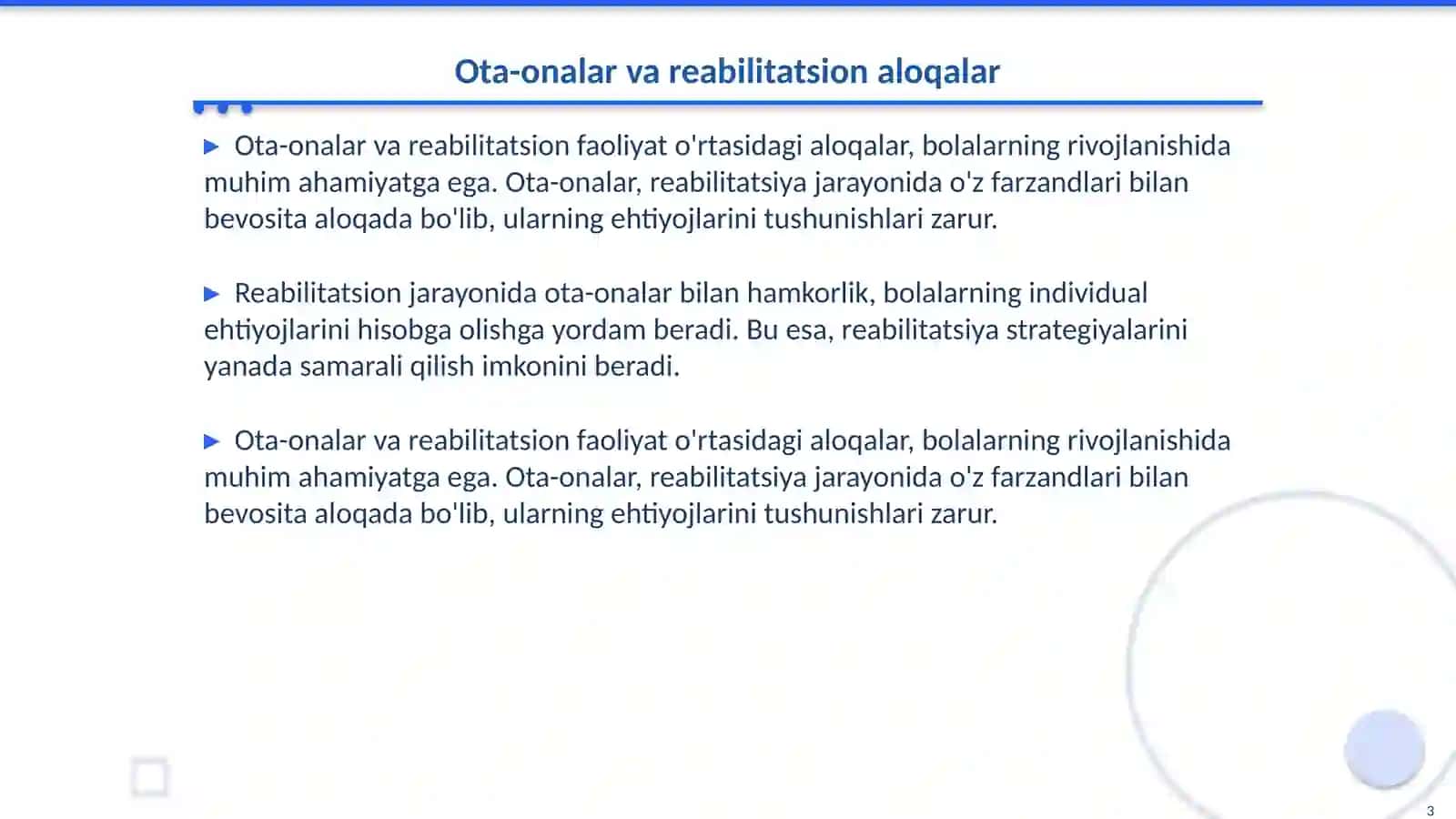 Ota-onalar bilan hamkorlikda reabilitatsion - pedagogik faoliyati 3