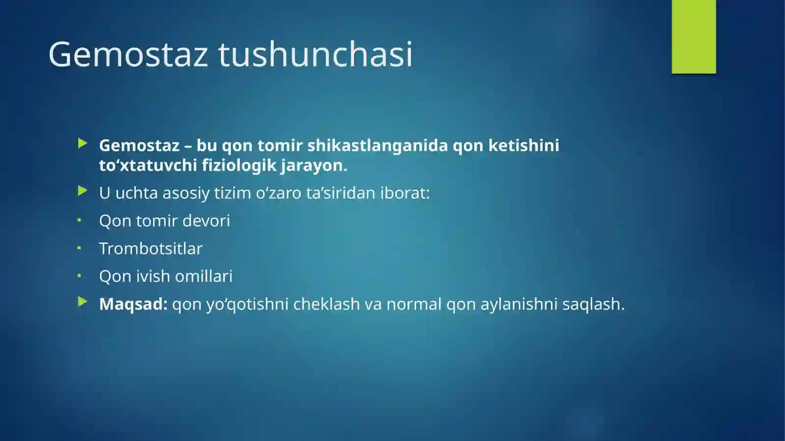 Gemostaz mexanizmlari va uning patologiyalari 3