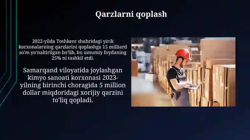 Sanoat korxonasi foydasining taqsimlanishi va ishlatilishi 3