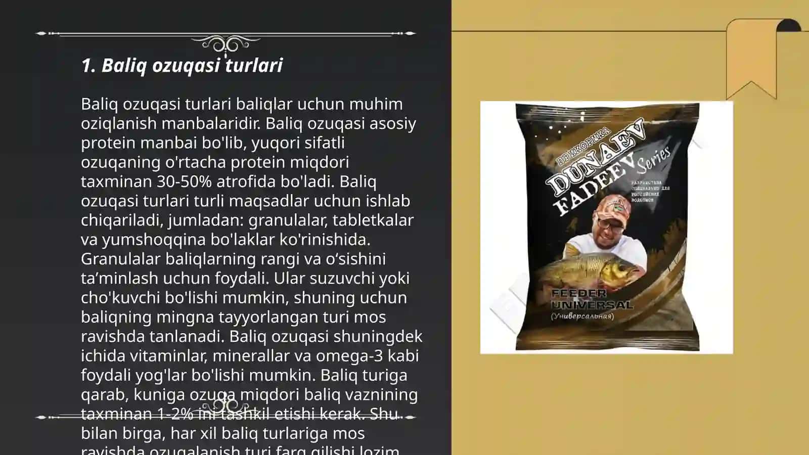 Baliqlar uchun omixta yemlar 3