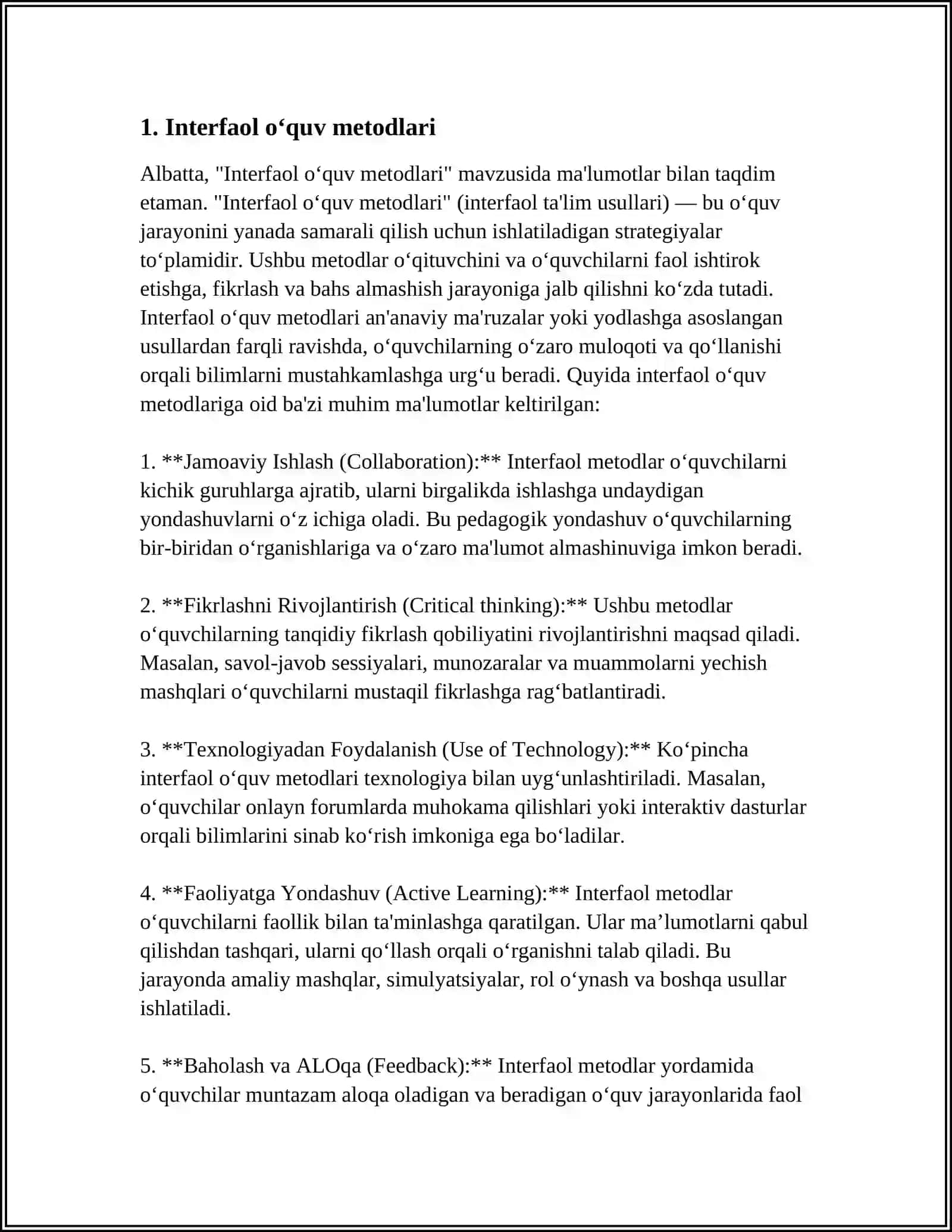 BOSHLANGʻICH SINFLARDA TA'LIM METODLARI VA VOSITALARI 3