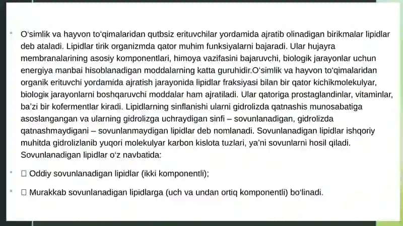 Lipidlar klassifikatsiyasi 3
