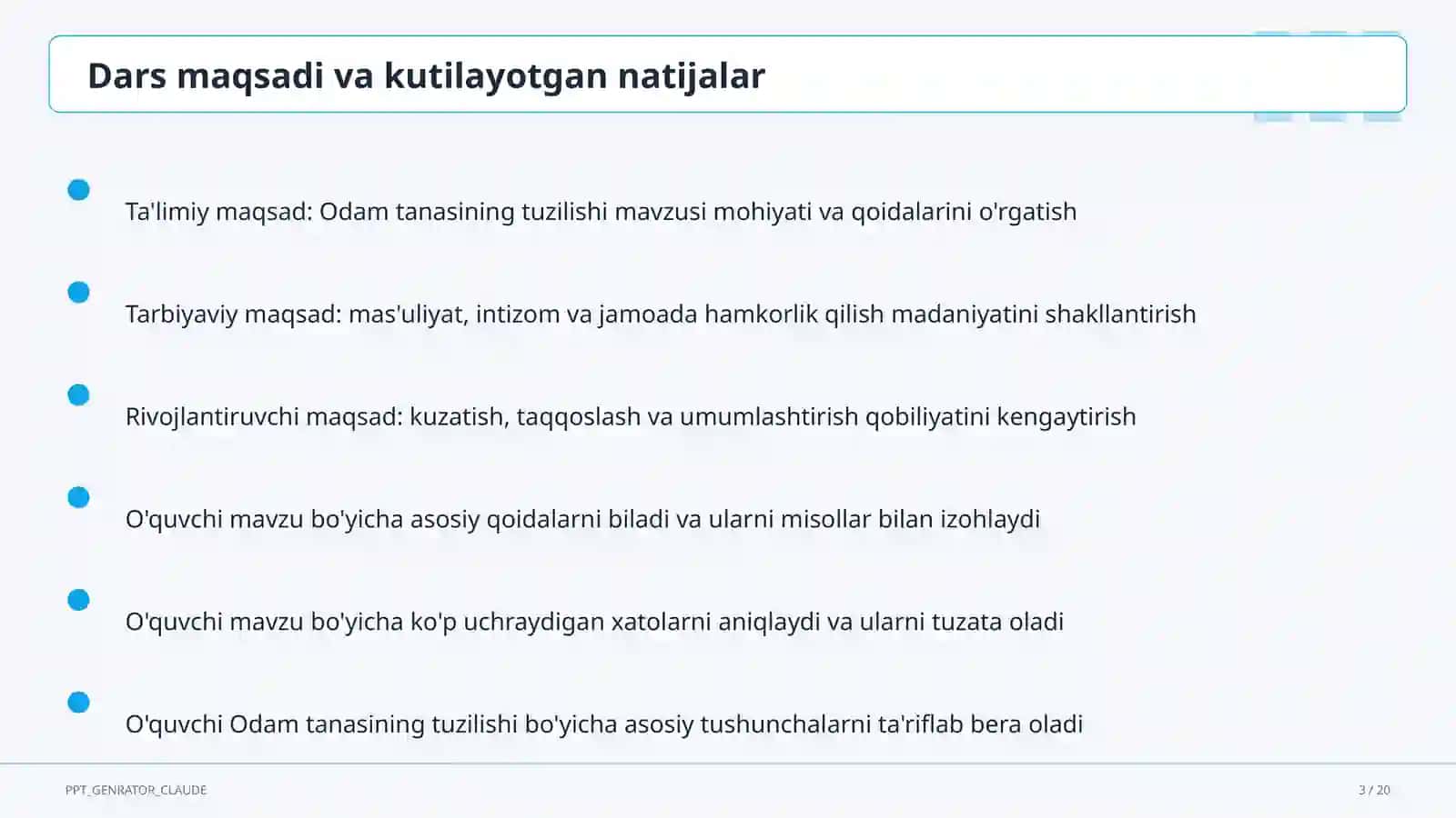Odam tanasining tuzilishi (2-sinf) 3