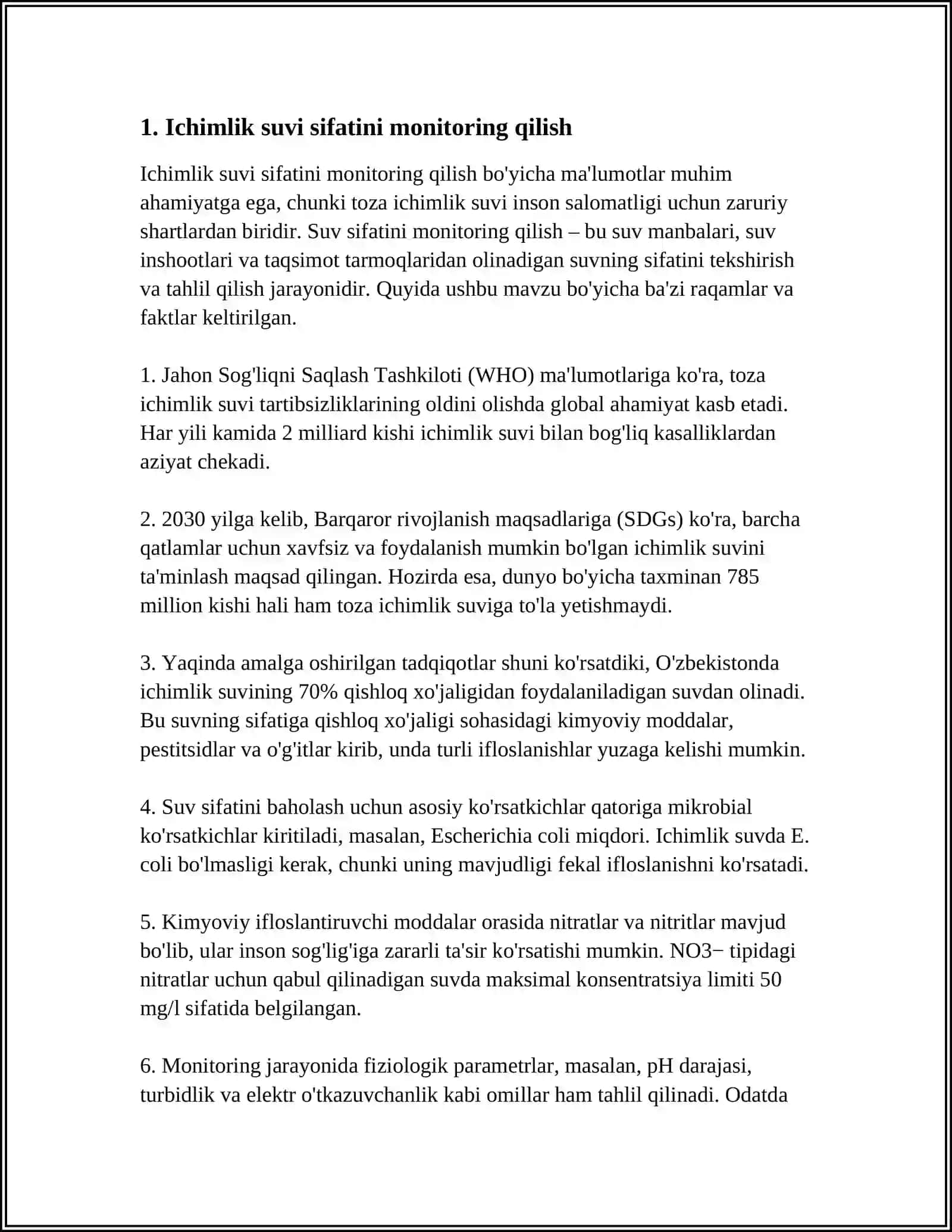 TABIIY SUVLAR SIFATI MONITORINGI 3