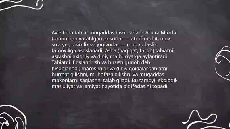 Avestoda tabiatni muqaddas hisoblash 3