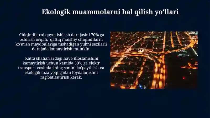 Ekologik muammolarni hal qilish yo'llari 3