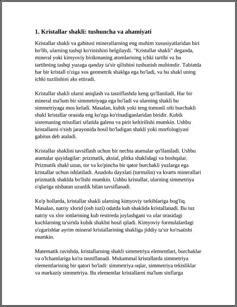 KRISTALLAR SHAKLI VA GABITUSI 3