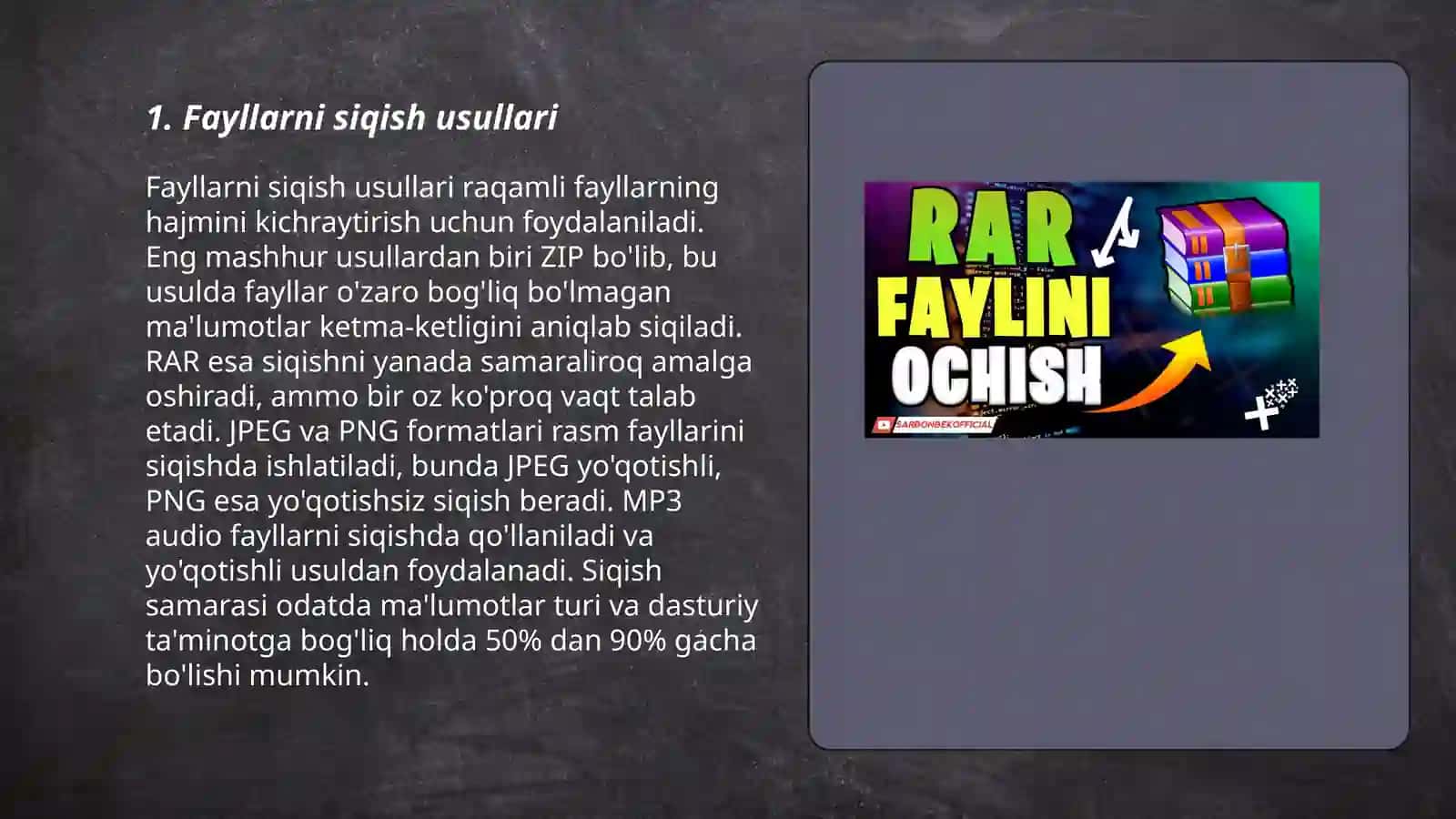 Fayllarni arxivlash. Arxiv dasturlari 3