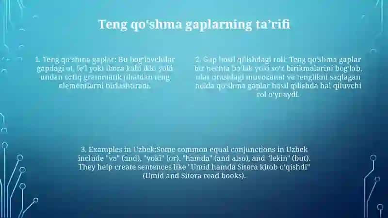 Bog‘Langan Qo‘Shma Gapni Tashkil Etishda Teng Bog‘Lovchilarnig Ro‘Li 3