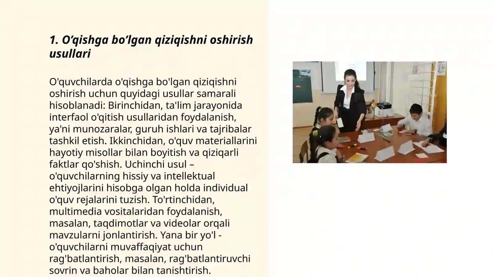 O’quvchilar qiziqishini o’rganuvchi va rivojlantiruvchi psixologik trening 3