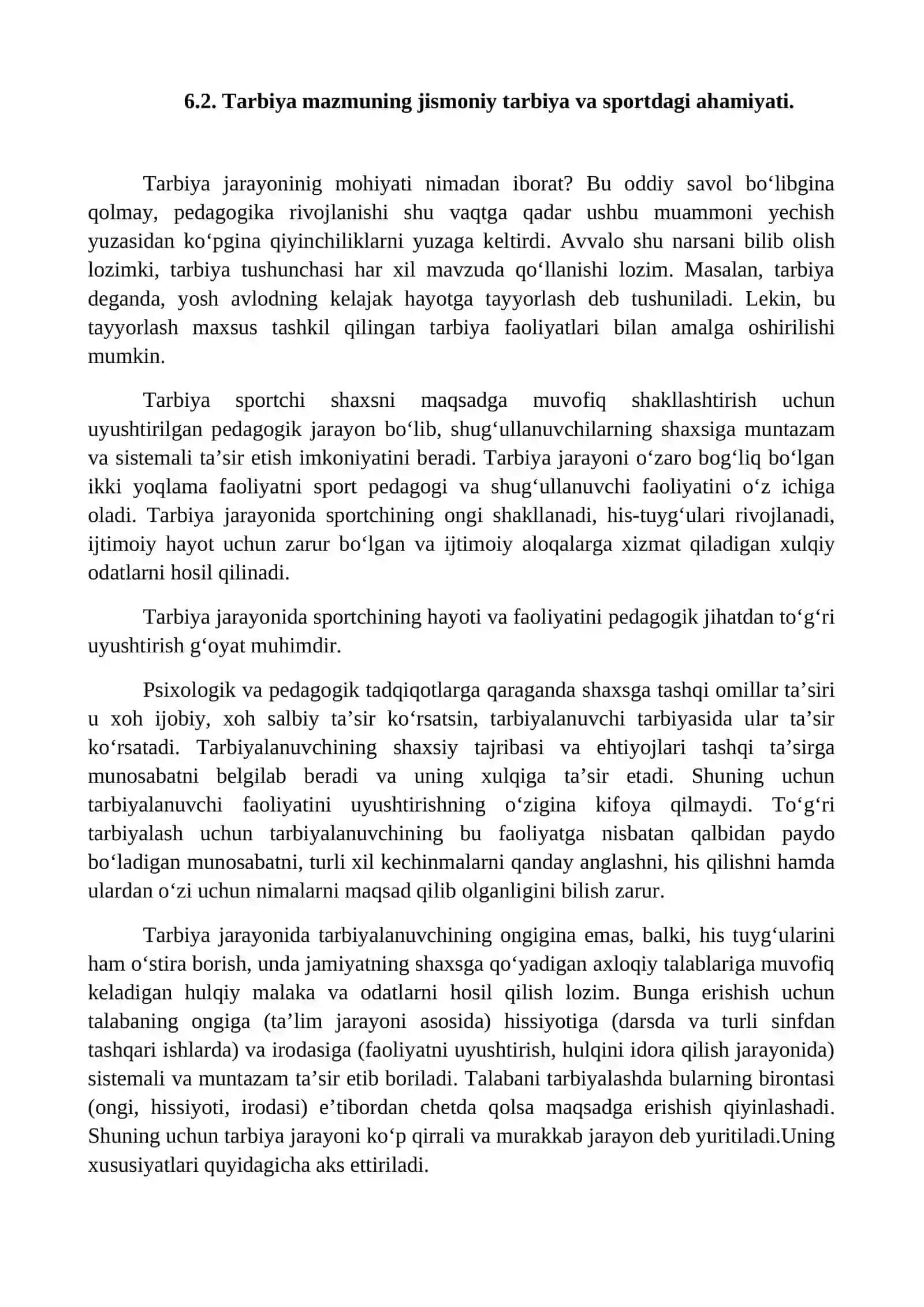 MAVZU.TARBIYA MAZMUNI VA UNING JISMONIY TARBIYA VA SPORTDAGI AHAMIYATI 3