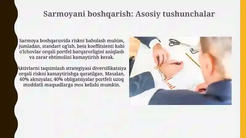 Sarmoyani boshqarish: Asosiy tushunchalar 3