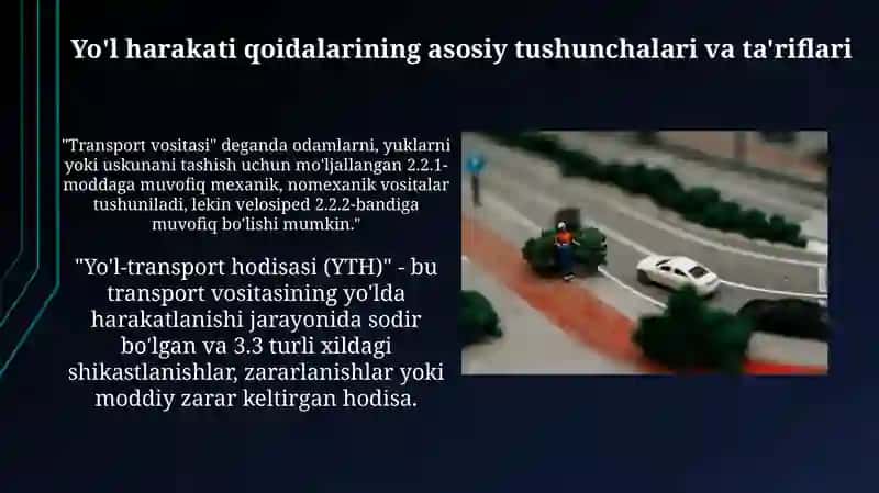 Yoʻl harakati xavfsizligi sohasidagi asosiy huquqiy normalar va ularning amaliy qoʻllanilishi 3