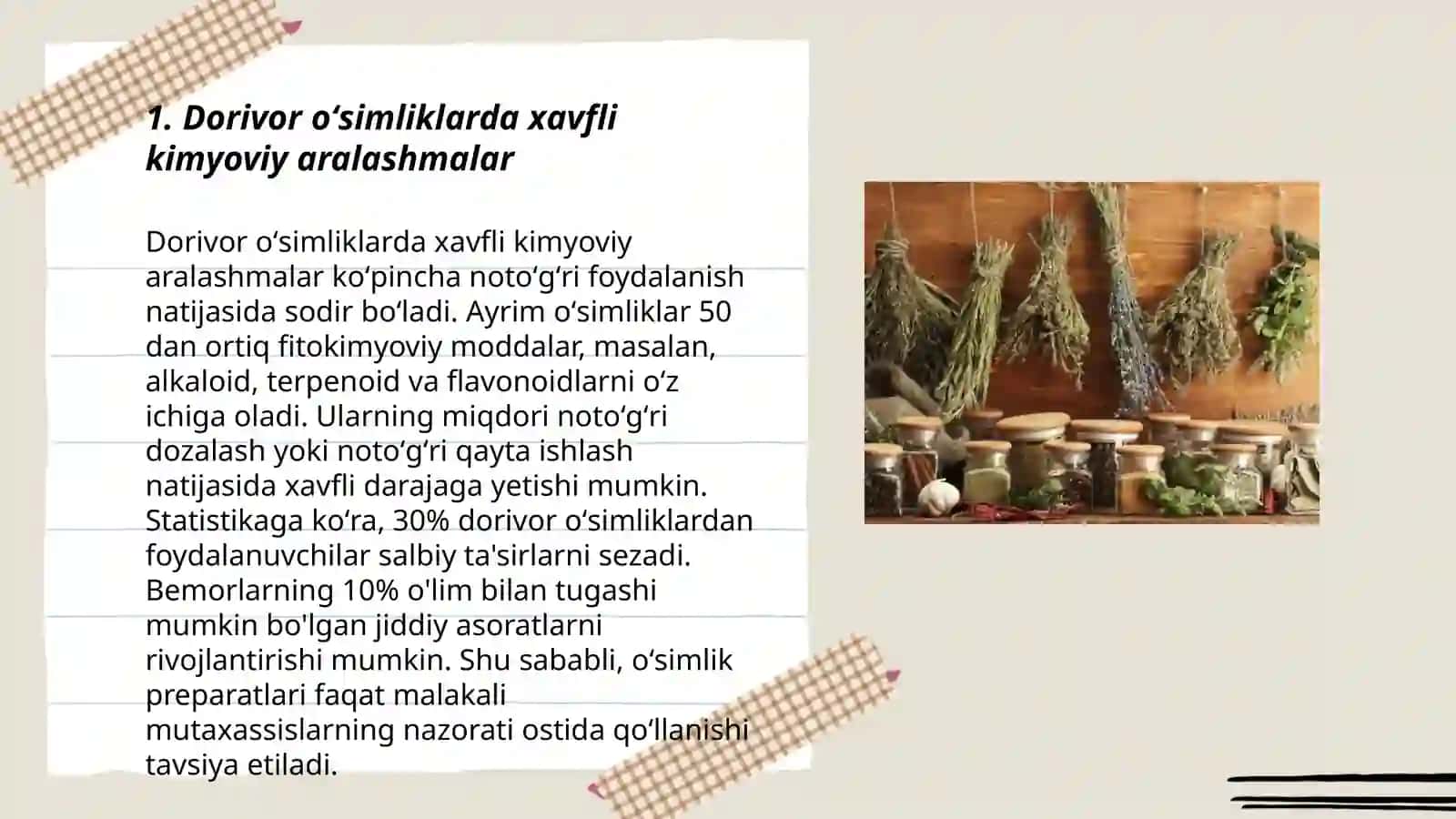 Dorivor oʻsimlik xomashyosida uchraydigan va boʻlishi ruxsat etilmaydigan aralashmalar 3