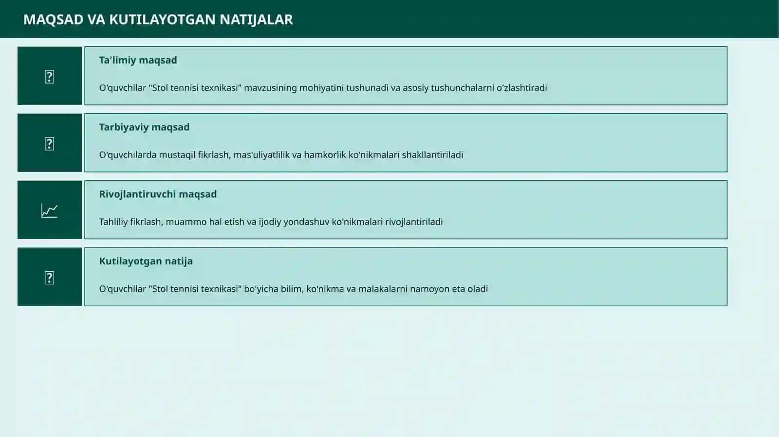 Stol tennisi texnikasi 3