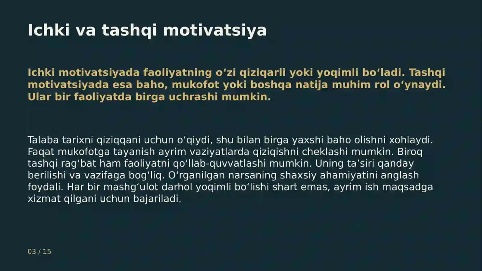 Motivatsiya va maqsadga erishish 3