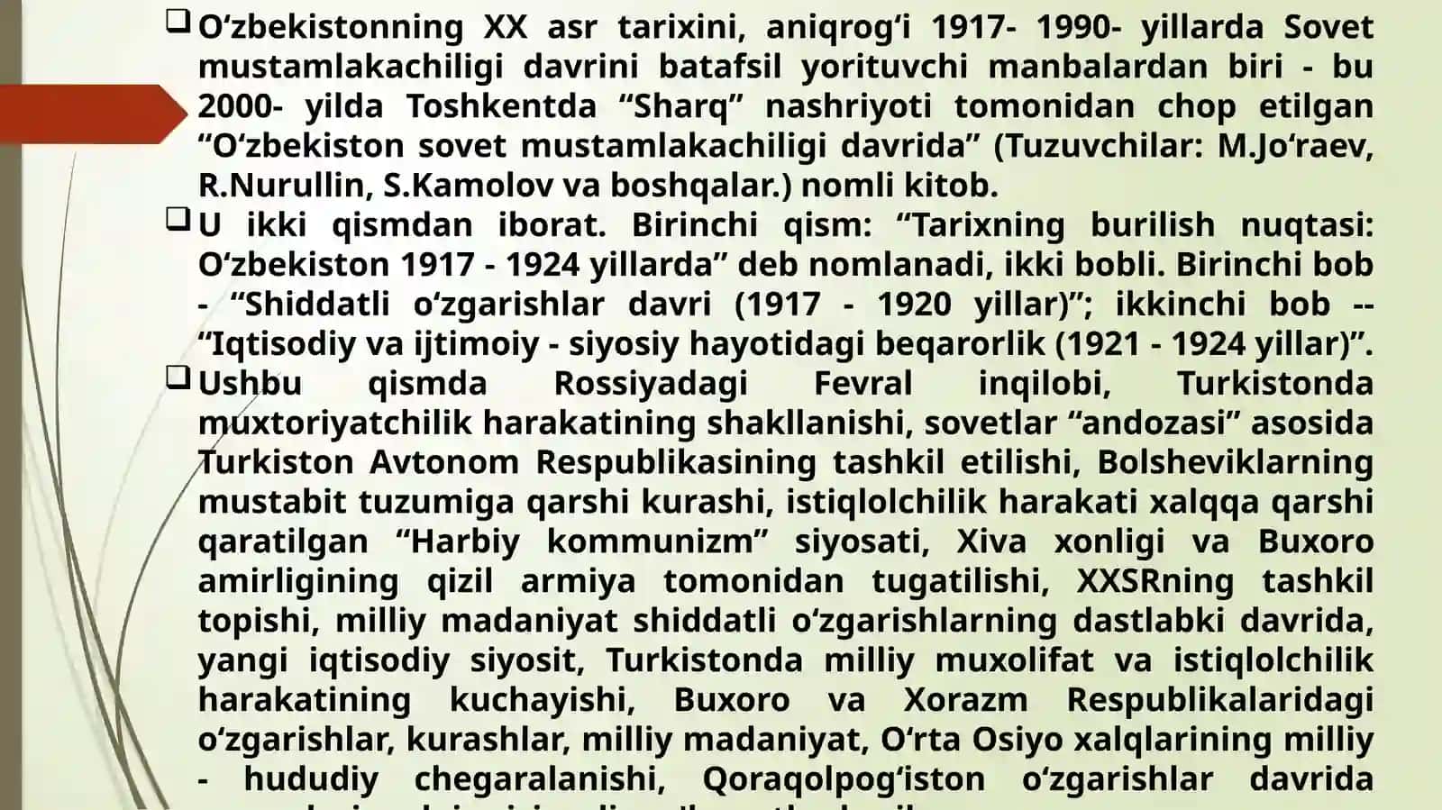 O‘ZBЕKISTОNNINGХХ АSR TАRIХIGА ОID MАNBАLАR 3