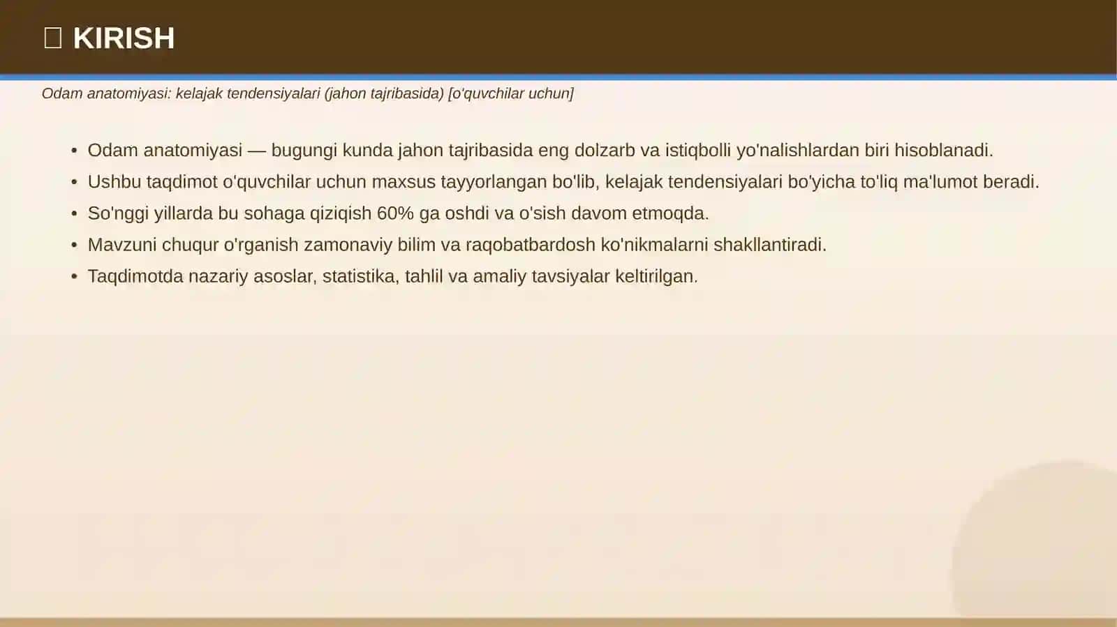 Odam anatomiyasi: kelajak tendensiyalari (jahon tajribasida) [o'quvchilar uchun] 3