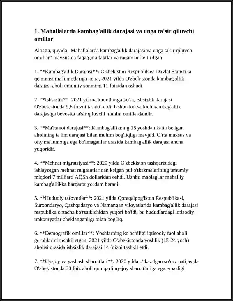 MAHALLADA KAMBAG'ALLIKNI QISQARTIRISHDA MUAMMOLAR MAVJUDLIGI VA ULARNING YECHIMI 3