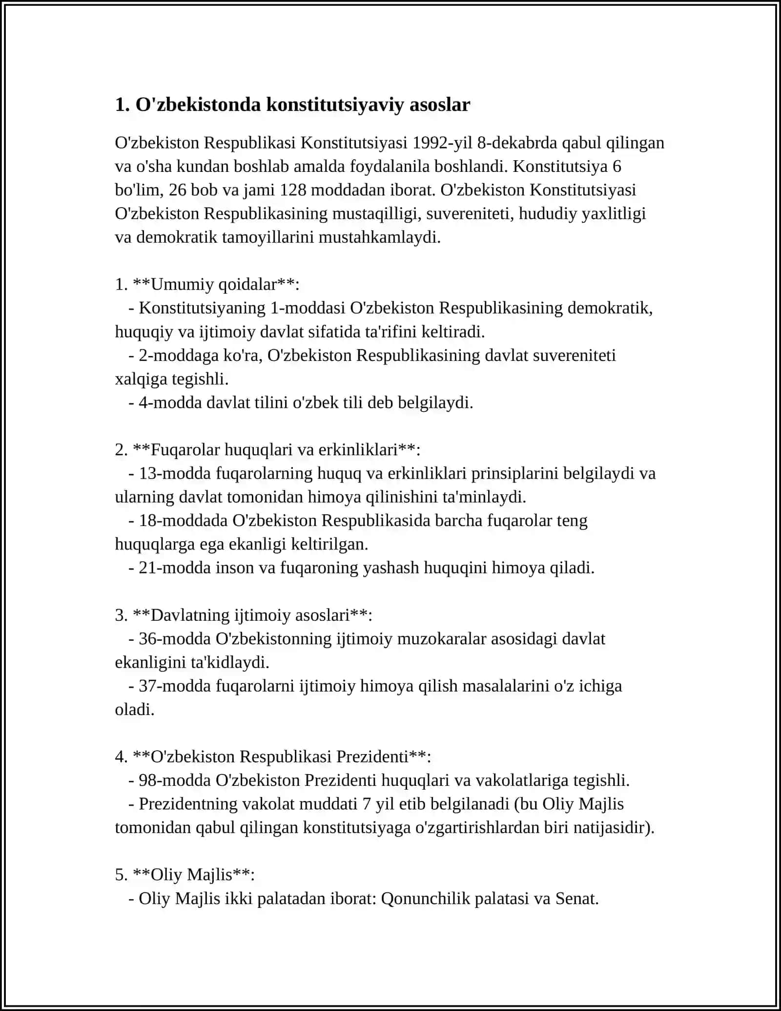 ÕZBEKISTONDA INSON HUQUQ VA ERKINLIKLARI TAMINLASHNING KONSTITUTSIYAVIY ASOSLARI 3