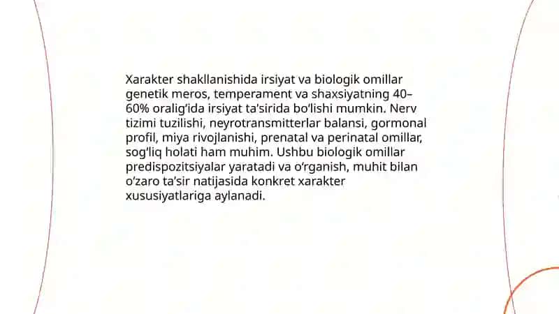 Xarakter shakllanishiga ta'sir etuvchi omillar 3
