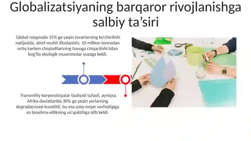Globalizatsiyaning barqaror rivojlanishni taʼminlash 3