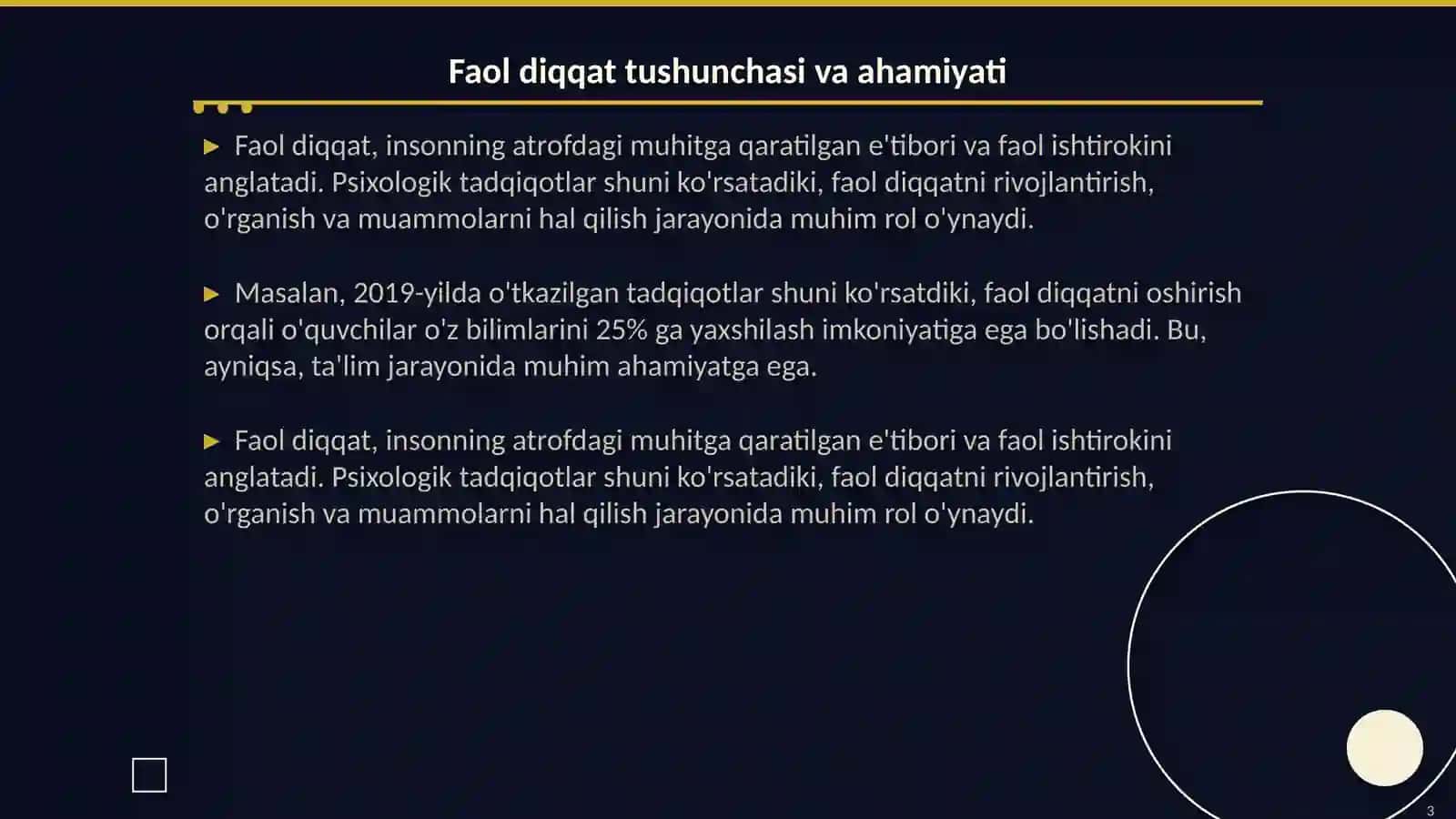 Faol diqqatni aniqlash 3