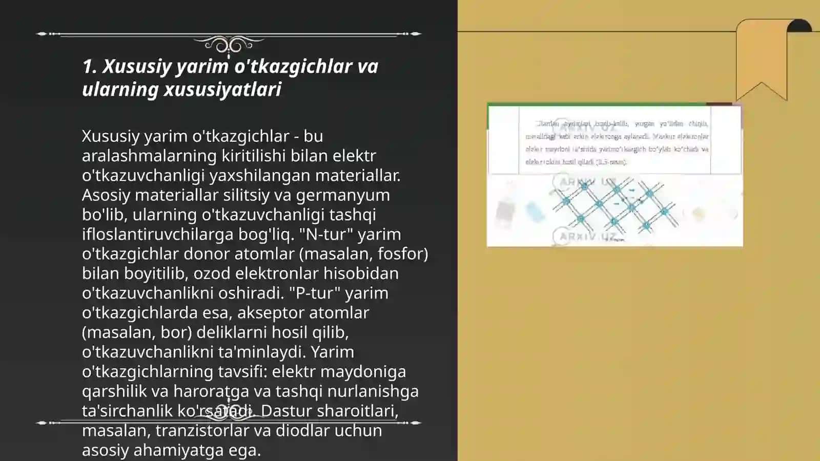 Xususiy yarim õtkazgicharda aralashmali õtkazuvchanlik 3