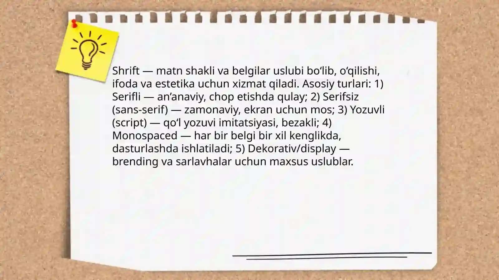Shriftlar ularning turlari va kartadagi yozuvlar,bôyoq turlari 3