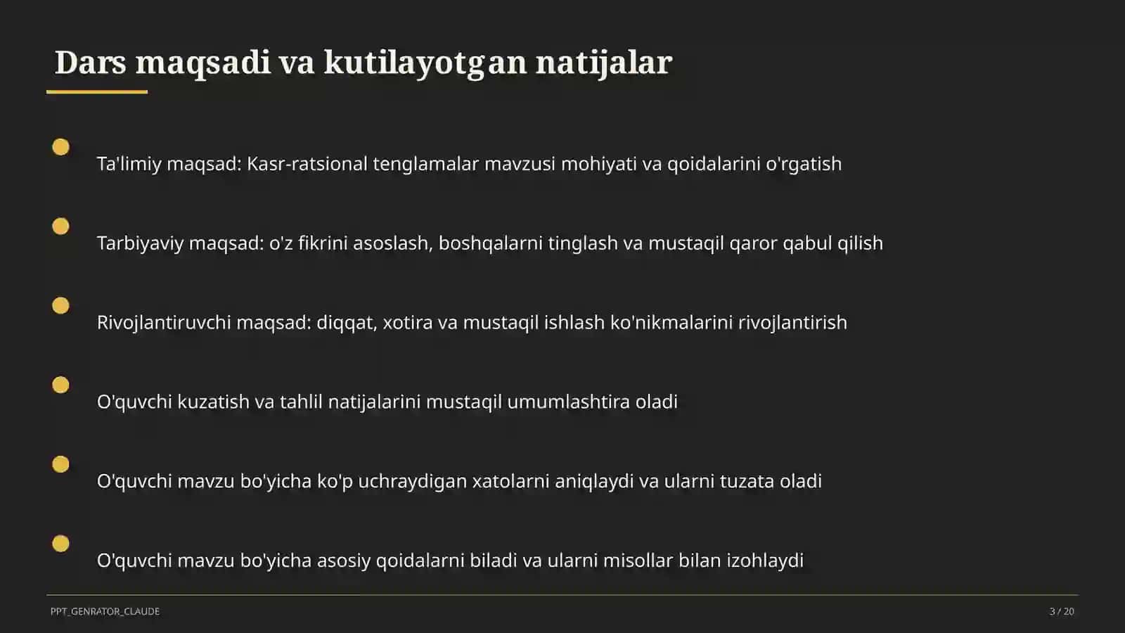 Kasr-ratsional tenglamalar (8-sinf) 3