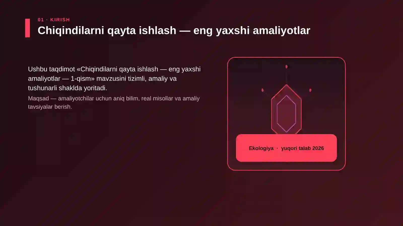 Chiqindilarni qayta ishlash — eng yaxshi amaliyotlar — 1-qism 3