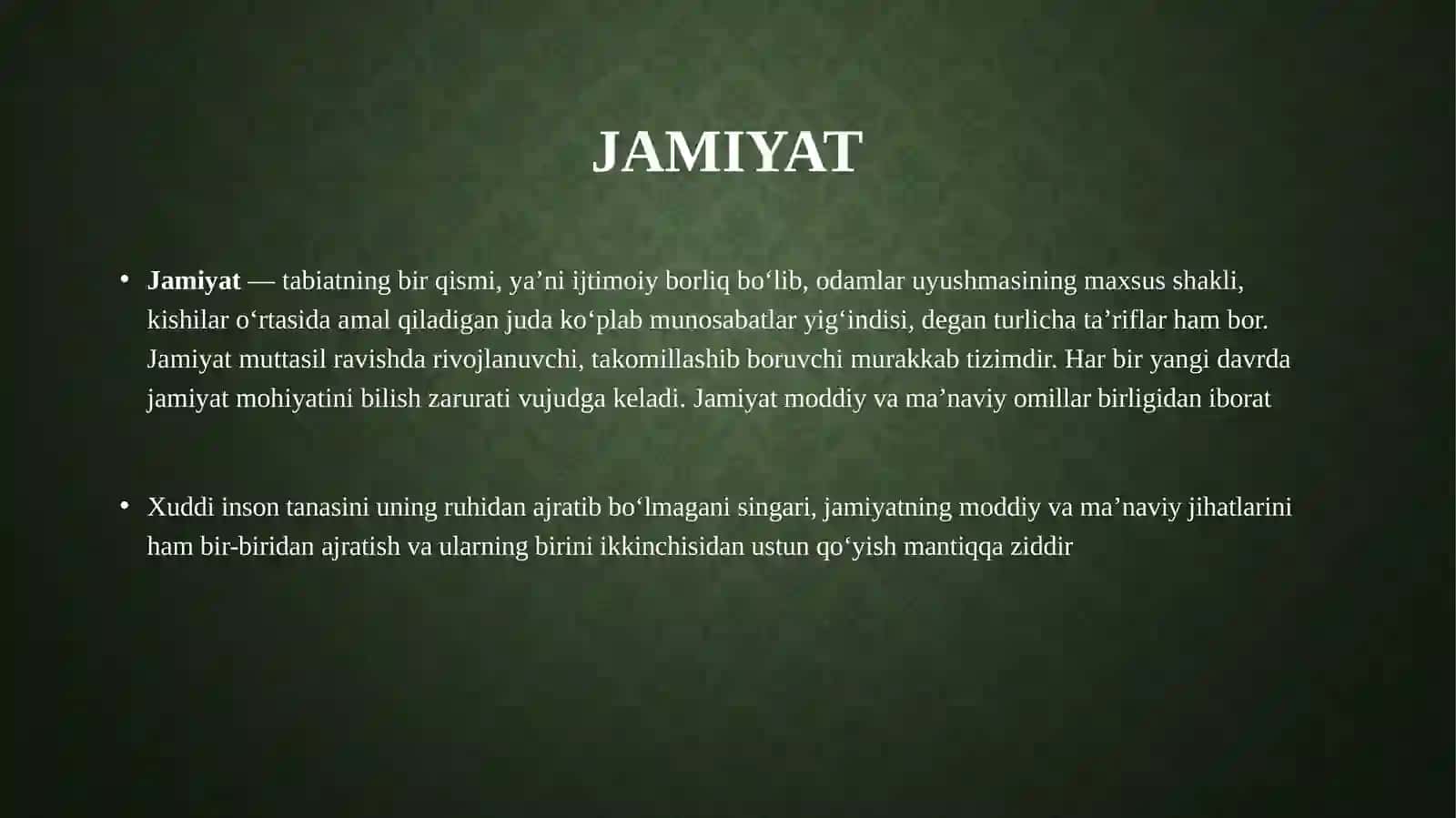 Jamiyat falsafasi 3