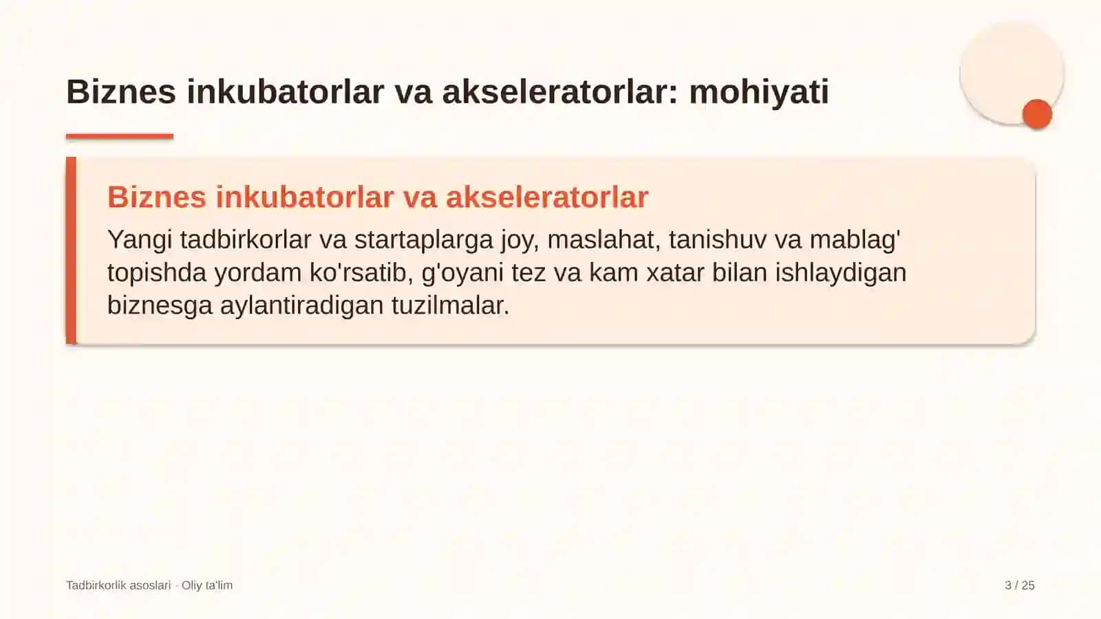 Avtomobil bozorlarida biznes inkubatorlar va akseleratorlar faoliyati 3
