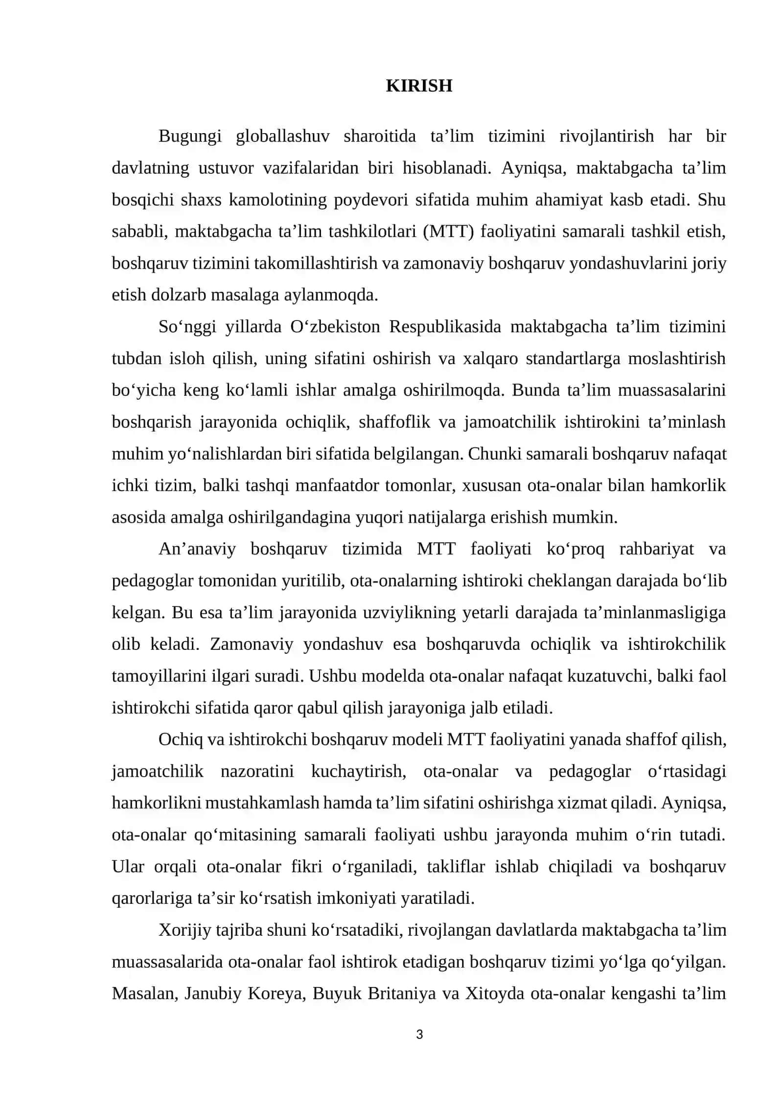 Maktabgacha ta'lim muassasasi boshqaruvi uchun loyiha 3